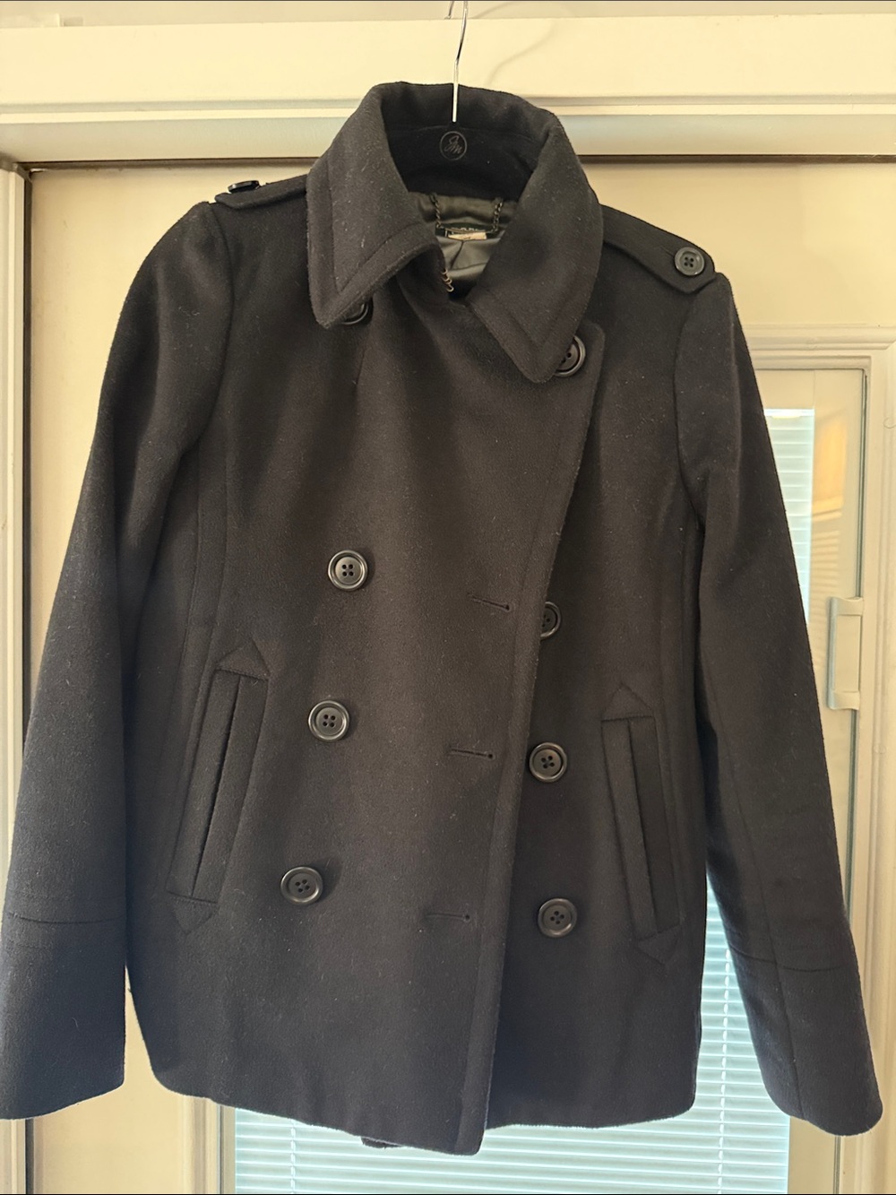 Vintage (circa 2000) J. Crew Black Double-Breasted Peacoat Jacket